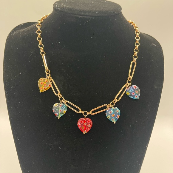 Camila Coelho Jewelry - Camila Coelho | Viral Multicolored
Glass Heart Charm Statement
Necklace